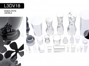 l3dv18g01 - vases bowls set 3D 모델