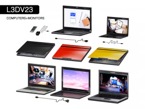 l3dv23g01 - ラップトップケーブルセット 3Dモデル