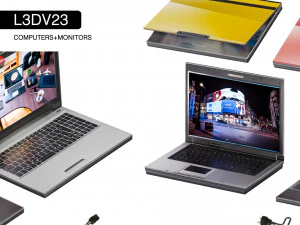 l3dv23g01 - laptops cabels set 3D Model