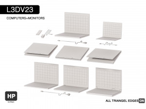 l3dv23g01 - laptops cabels set Modello 3D
