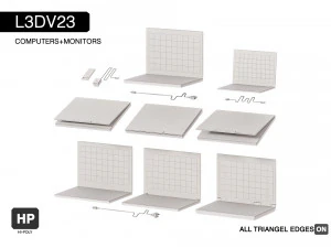 l3dv23g01 - laptops cabels set 3D Model