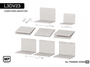 l3dv23g01 - laptops cabels set 3D Model