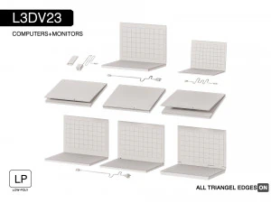 l3dv23g01 - laptops cabels set 3D Model