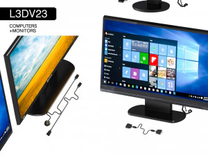 l3dv23g02 - computer monitors set 3D Model