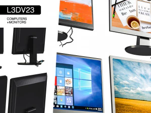 l3dv23g02 - computer monitors set 3D Model