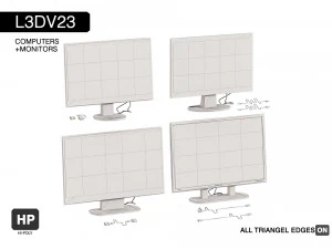 l3dv23g02 - computer monitors set 3D Model