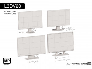 l3dv23g02 - computer monitors set 3Dモデル
