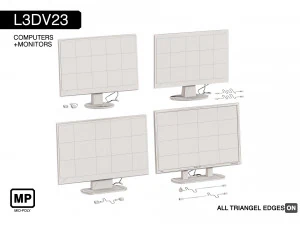 l3dv23g02 - computer monitors set 3D Model