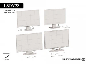 l3dv23g02 - computer monitors set 3D Model