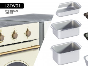 l3dv01g10 - kitchen ovens pallets forms set 3D Model