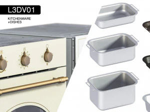 l3dv01g10 - kitchen ovens pallets forms set 3D Model