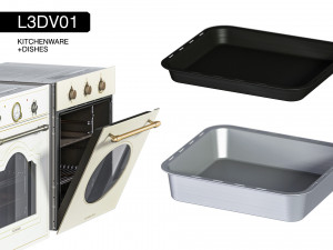 l3dv01g10 - kitchen ovens pallets forms set 3D Model