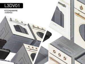 l3dv01g10 - kitchen ovens pallets forms set 3D Model
