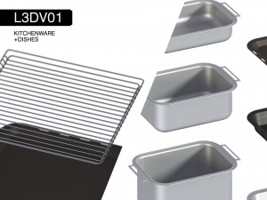 l3dv01g10 - kitchen ovens pallets forms set 3D Model
