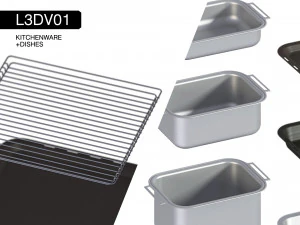 l3dv01g10 - kitchen ovens pallets forms set 3D Model