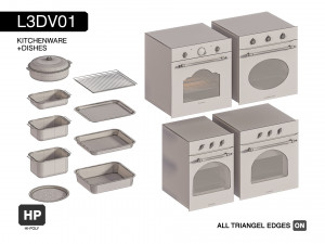 l3dv01g10 - kitchen ovens pallets forms set 3D Model