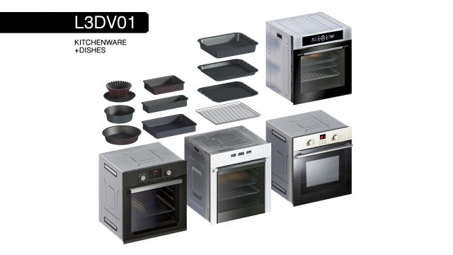 l3dv01g09 - kitchen ovens pallets forms set 3D Модель .c4d .max .obj .3ds .fbx .stl .blend 