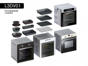 l3dv01g09 - kitchen ovens pallets forms set 3D Модель