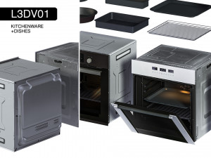 l3dv01g09 - kitchen ovens pallets forms set 3D Модель