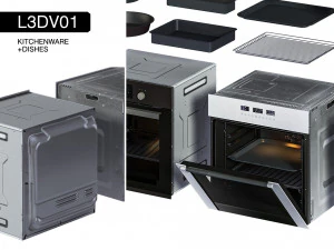 l3dv01g09 - kitchen ovens pallets forms set 3D Model