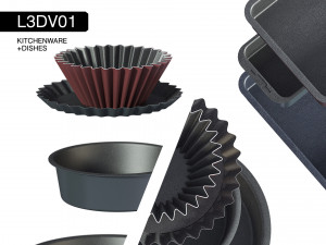 l3dv01g09 - kitchen ovens pallets forms set 3D Модель