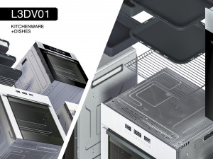 l3dv01g09 - kitchen ovens pallets forms set 3D Модель