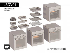 l3dv01g09 - kitchen ovens pallets forms set 3D Model