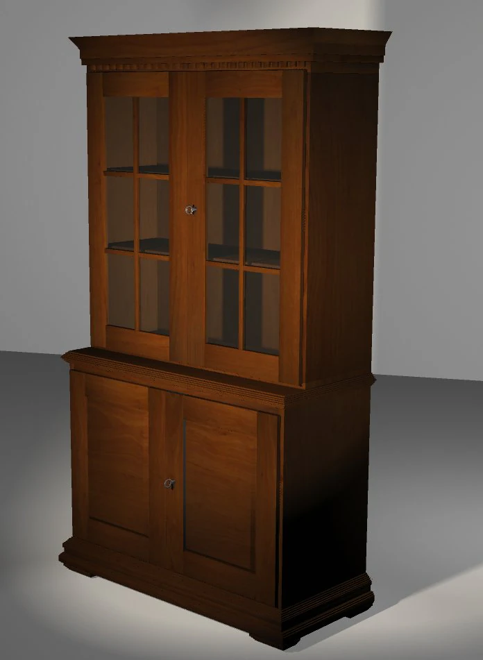 wood sideboard 3D Model .c4d .max .obj .3ds .fbx .stl .blend 