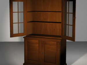 wood sideboard 3D मॉडल