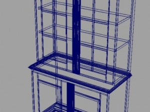 wood sideboard 3D मॉडल