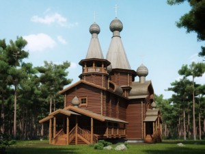 russian wooden church 3D Модель