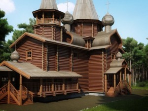 russian wooden church 3D Model