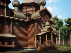 russian wooden church 3D Model