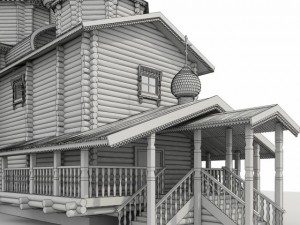 russian wooden church 3D Model