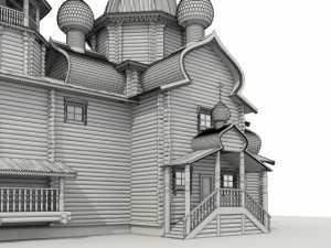 russian wooden church 3D Model
