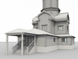 wooden church russian 3D Модель