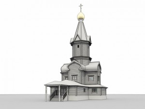 wooden church russian 3D Модель