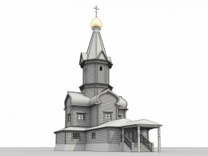 wooden church russian 3D Модель
