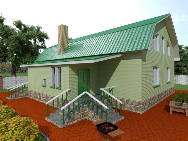 cottage 8 3D Model .c4d .max .obj .3ds .fbx .stl .blend 