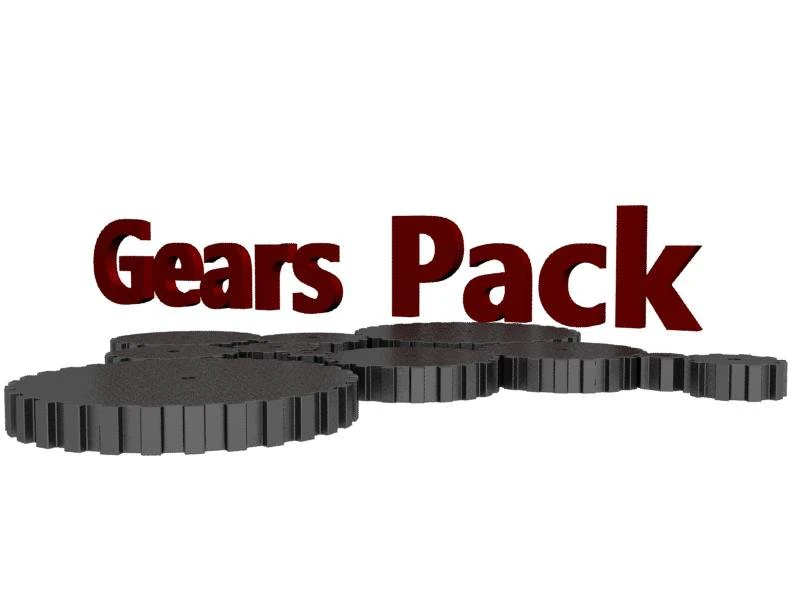 5 gears pack 3D Model .c4d .max .obj .3ds .fbx .stl .blend 