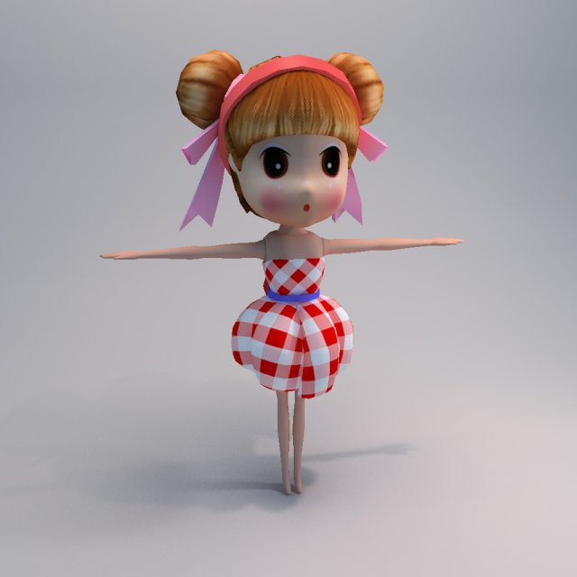 Doll violin 3D 模型 .c4d .max .obj .3ds .fbx .stl .blend 