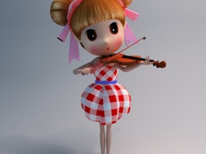 Doll violin 3D 模型