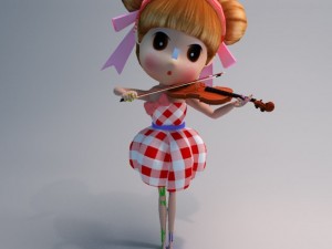 Doll violin 3D 模型