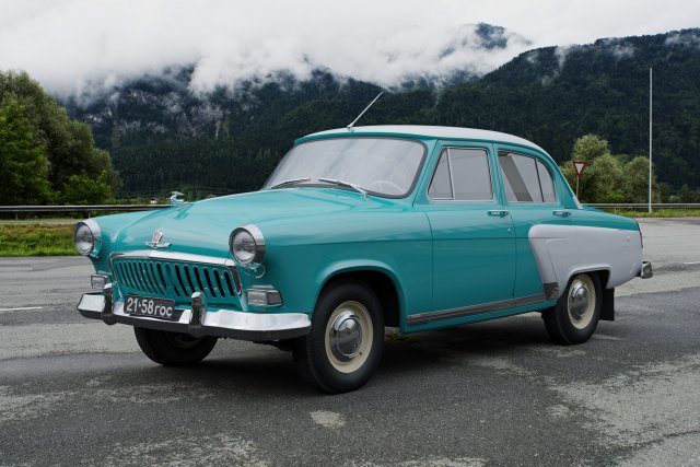 gaz-21 volga 1958 Model 3D .c4d .max .obj .3ds .fbx .stl .blend 