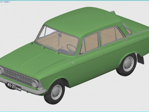 izh moskvitch-412 ie 1967 Model 3D