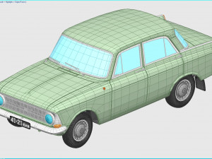 izh moskvitch-412 ie 1967 Model 3D