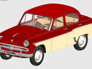 mzma moskvitch-407 1959 Modelo 3D