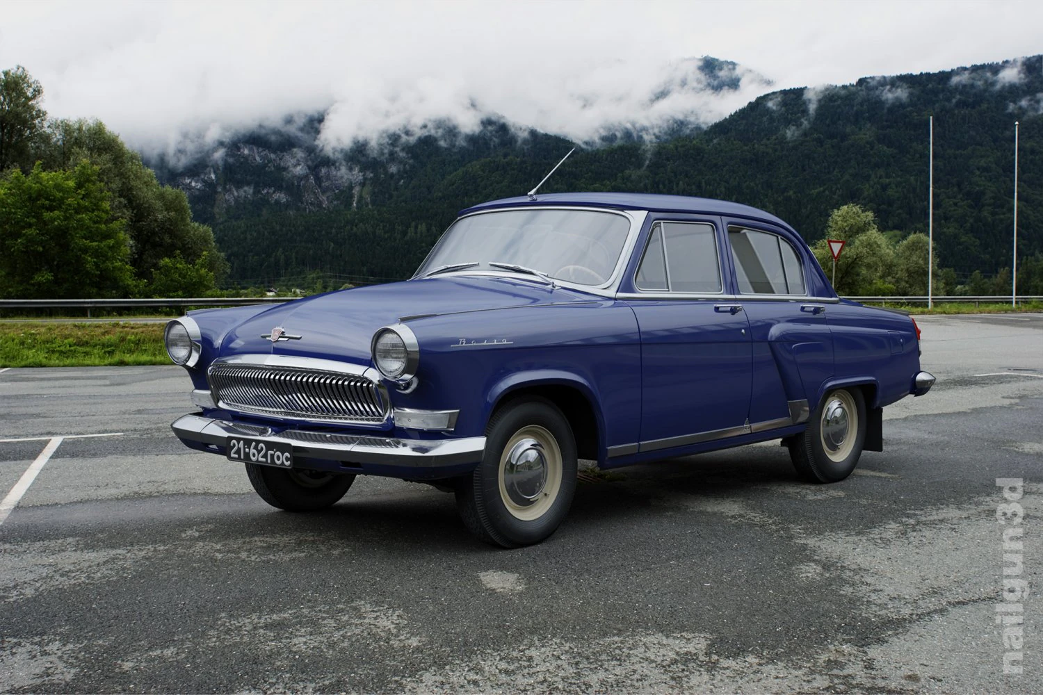 gaz-21 volga 1962 3D Model .c4d .max .obj .3ds .fbx .stl .blend 