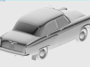 gaz-21 volga 1962 3D Model