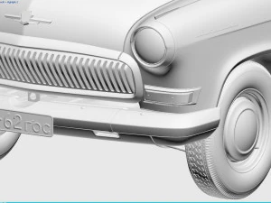 gaz-21 volga 1962 3D Model